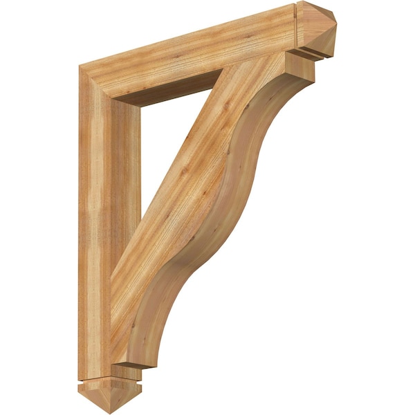 Ekena Millwork Funston Arts & Crafts Rough Sawn Bracket, Western Red Cedar, 6"W x 42"D x 48"H BKT06X42X48FST03RWR - main